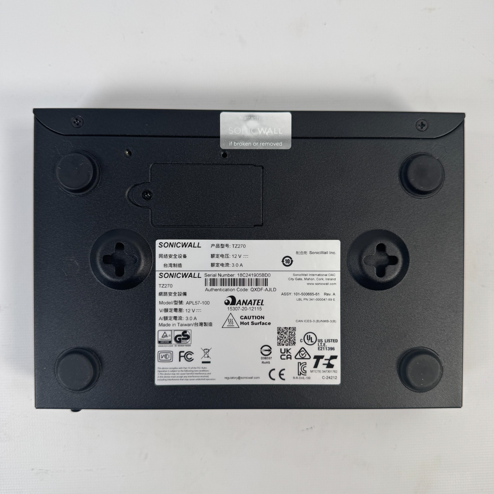 SonicWALL TZ270 High Availability Firewall - Black
