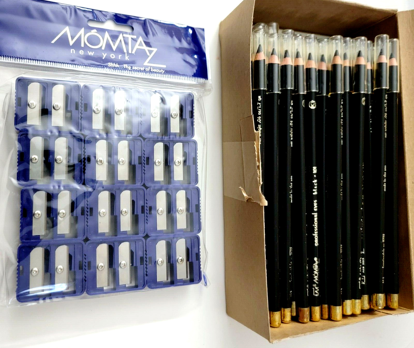 72 pencils  MOMTAZ Professional Eyes EYELINER 0.06 oz 101 BLACK U/B MADE IN USA