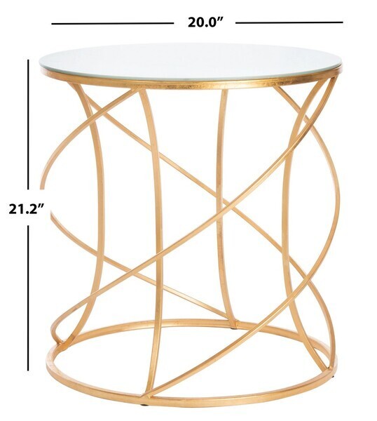 Safavieh Cagney Glass Top Round Accent Table, Reduced Price 2172720742 FOX2535A