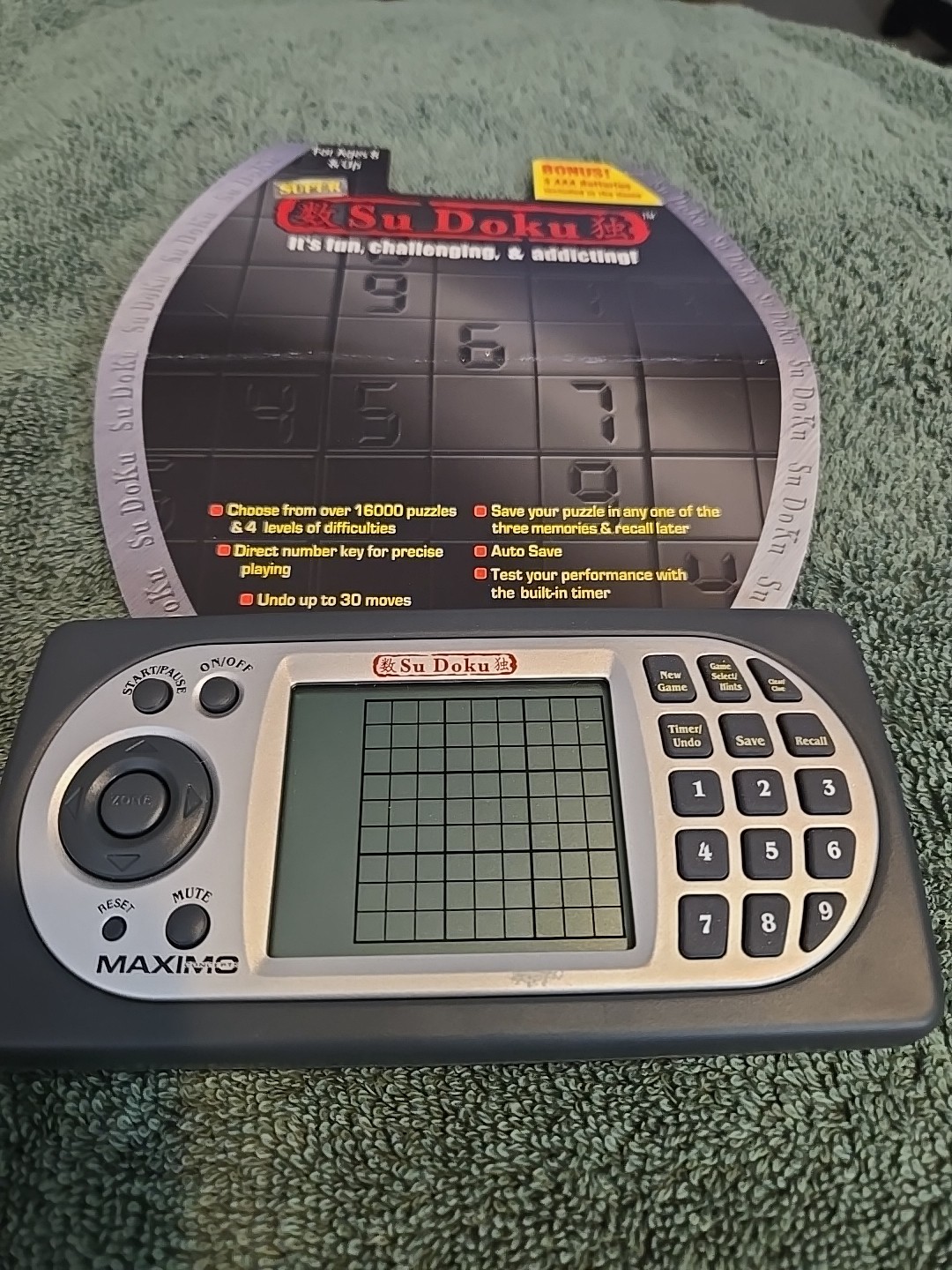 SUDOKU Electric Travel Game Maximo Handheld  Tested Works