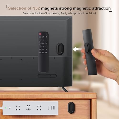 Magnetic Remote Control Holder Wall Mount, 4 Pack Silicone Remote Control Black