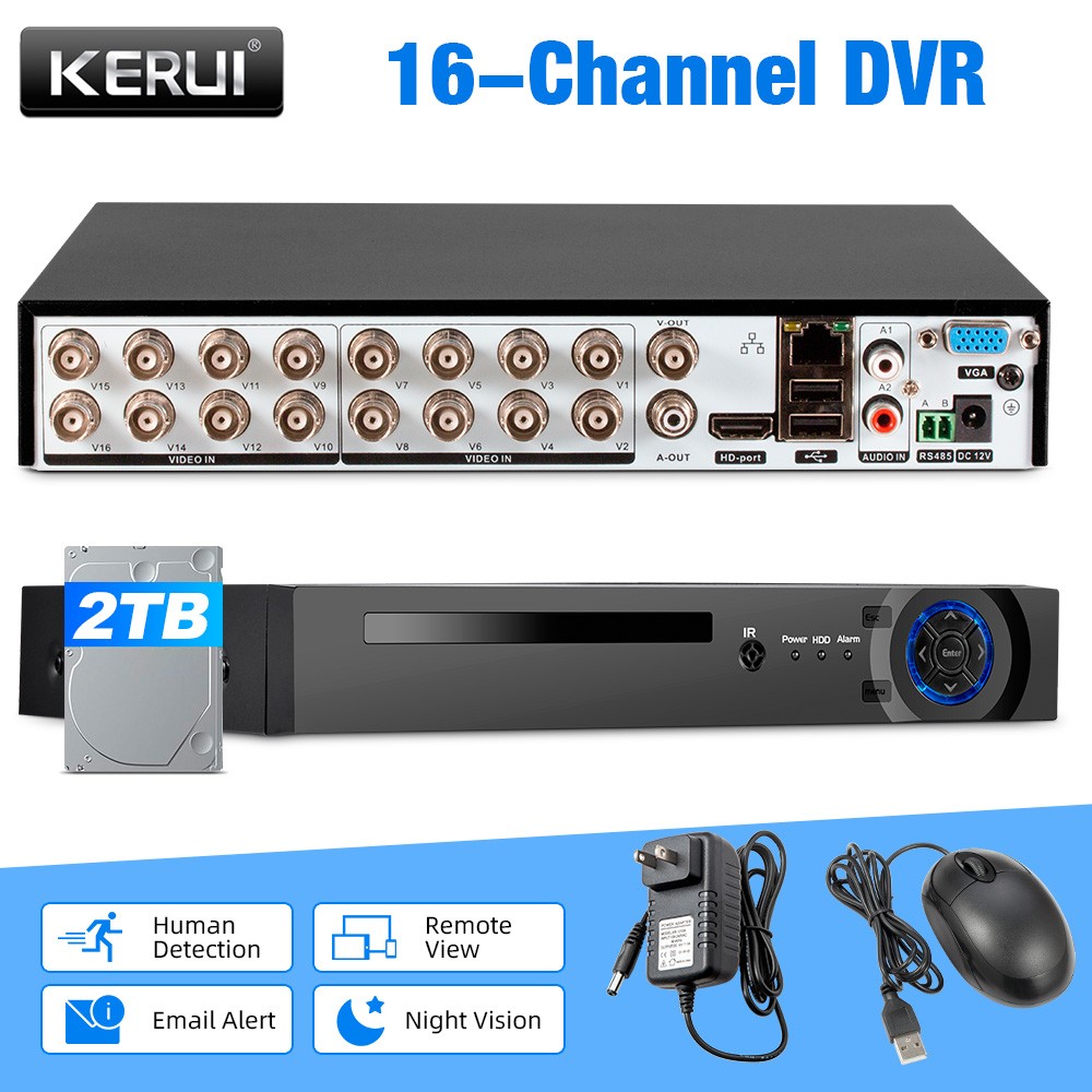 16 Channel Security Video DVR Machine H.265 Encoding With 2TB Preinstalled HDD