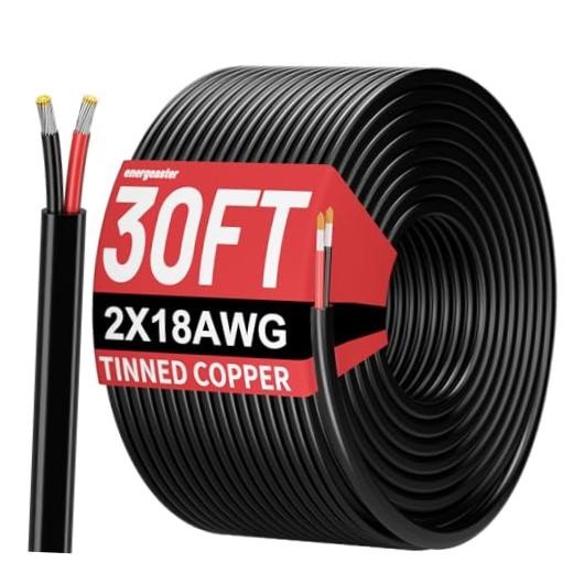18 Gauge Wire 2 Conductor Electrical Wire,18 AWG Wire Stranded 30FT 2x18AWG