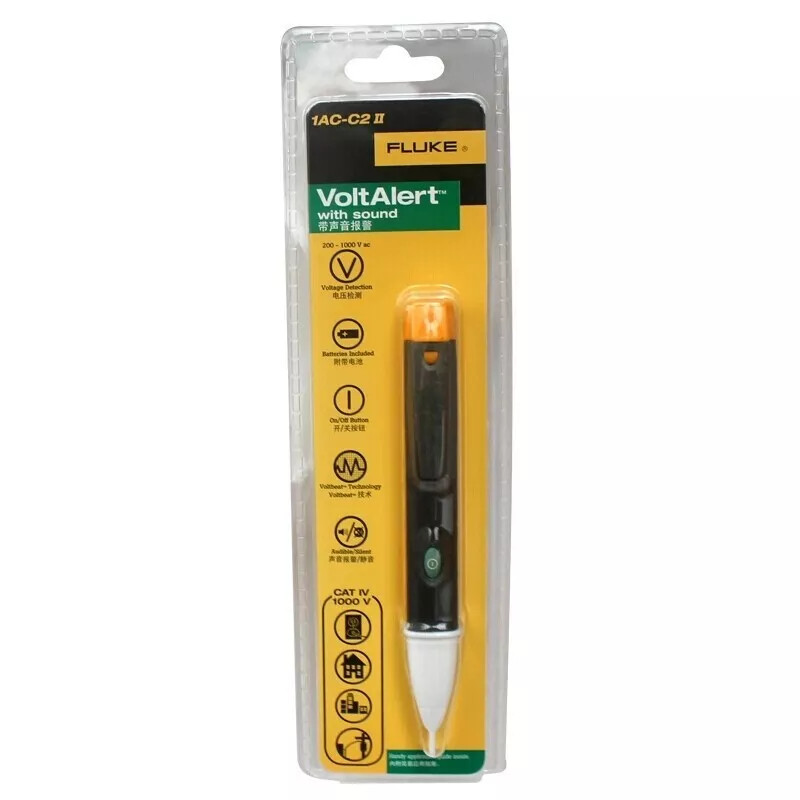 New Fluke 1AC-C2II VoltAlert Non-Contact Voltage Detector Pen Tester W/sound