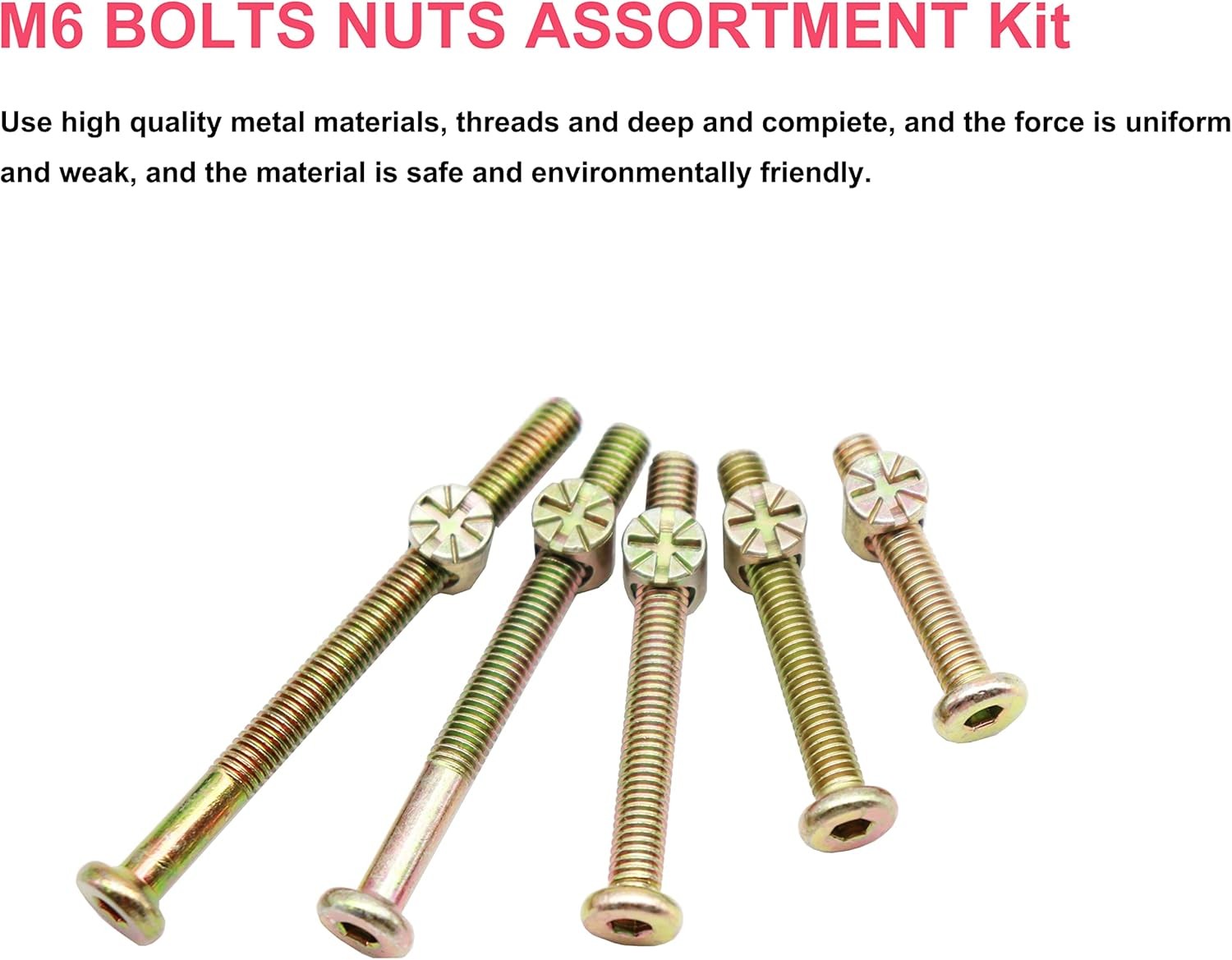 Simmons Crib Parts Hardware Replacement Kit, M6, M6 35/45/55/65/75mm 50pcs