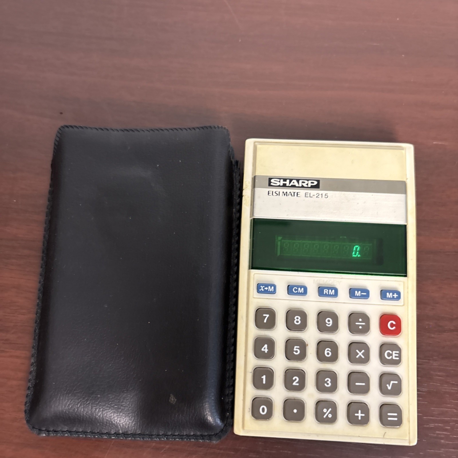 Sharp ELSI Mate EL – 215 Handheld Calculator With Cover Working