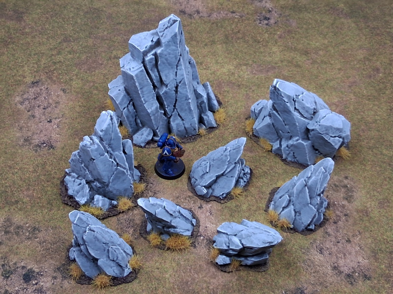 Painted Rocks Stones Boulders Terrain 28mm Wargaming Scatter Cover 8pc Set