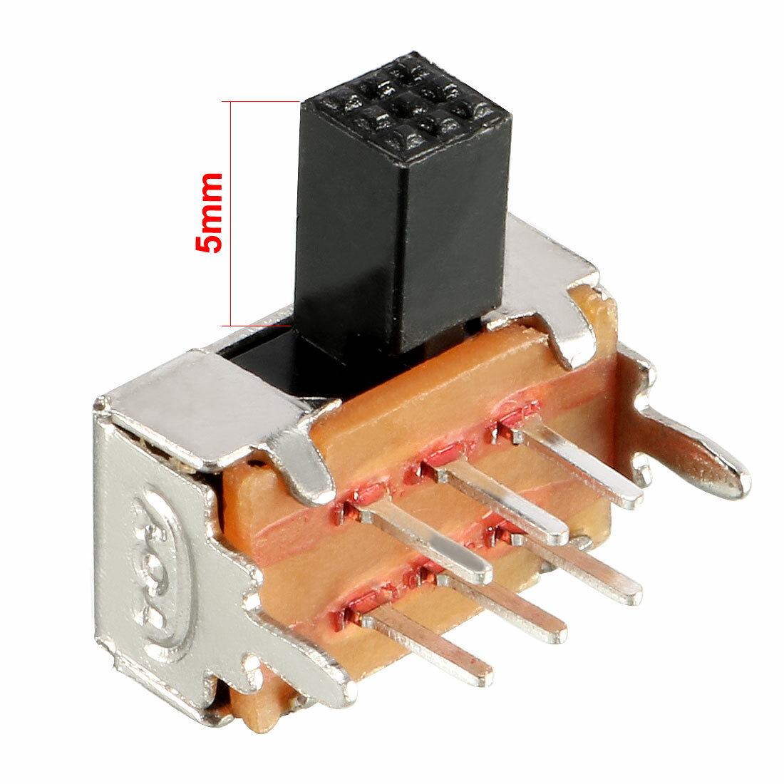 10Pcs 5mm Horizontal Slide Switch DPDT 2P2T 6 Terminals PCB Panel Latching