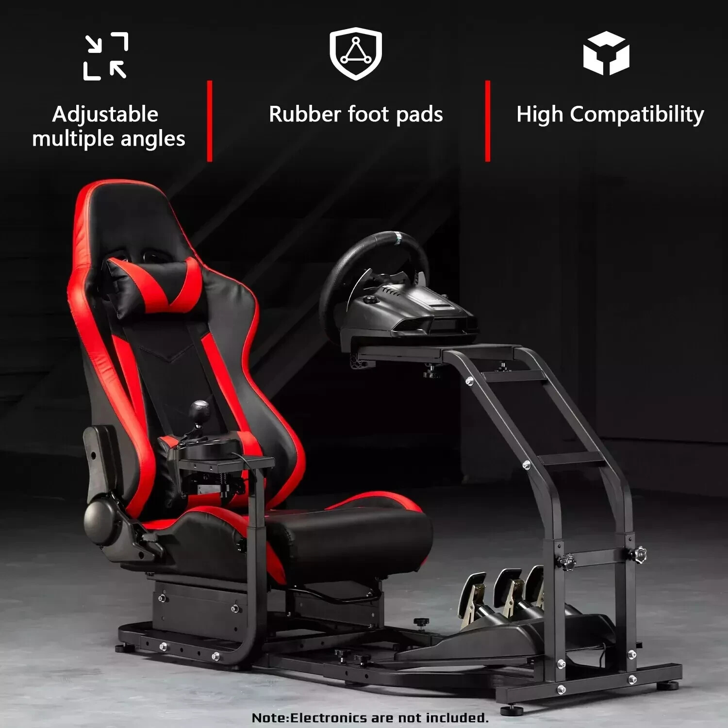 Dardoo Racing Simulator Cockpit Stand with Red Seat Fits for Logitech G29 G923
