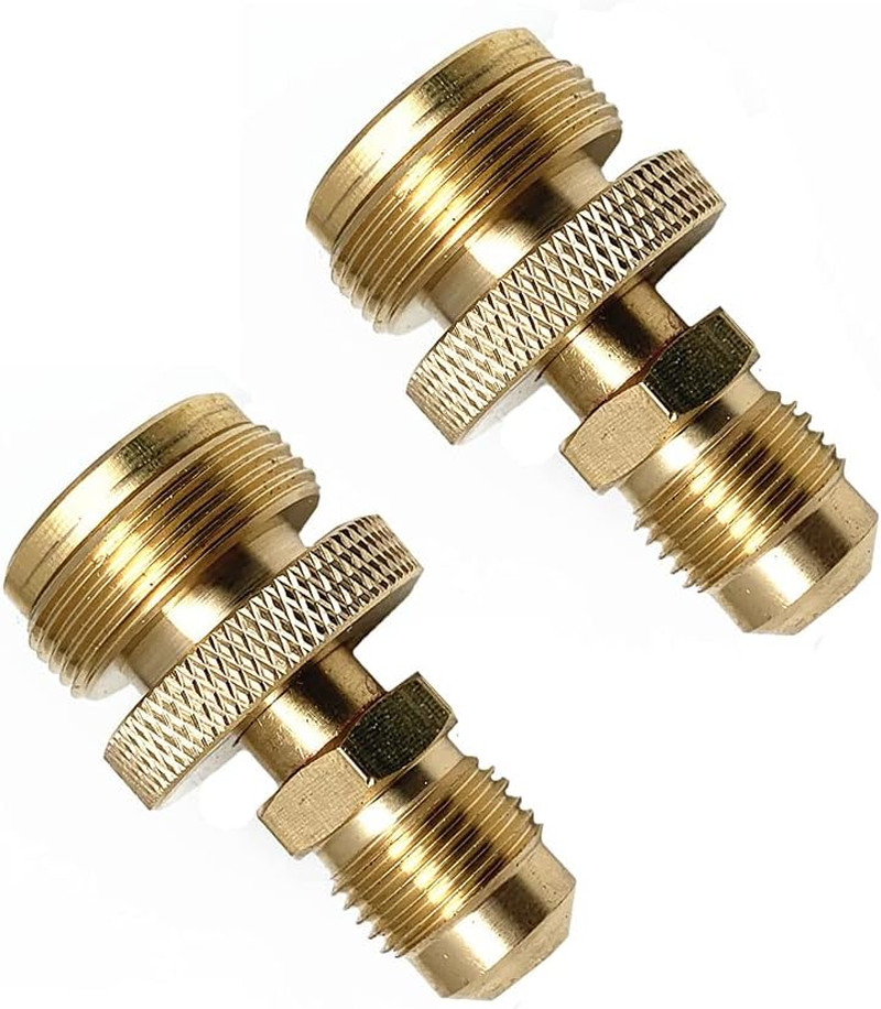 2 Pcs Grill Stove 1Lb Propane Tank Regulator Adapter Connection to 3/8 Male Fla