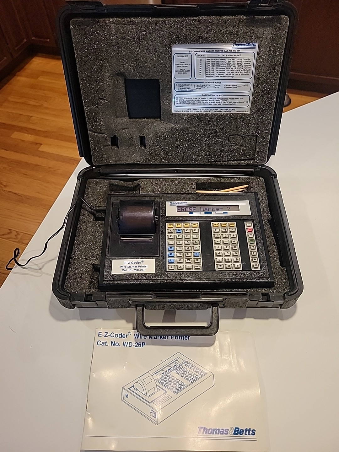 Thomas & Betts Thermal Label Printer WD-26P EZ CODER With Case & Cord