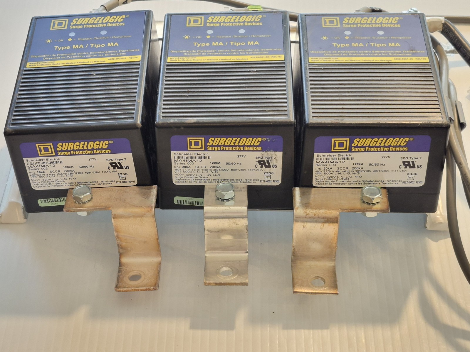 (SET OF 3) SQUARE D MA4IMA12 Surgelogic Surge Protection Modules (Used Take-out)