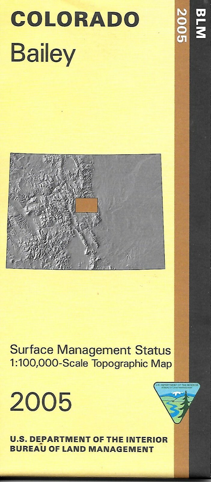 BLM Map of Bailey, Colorado, by US Dept of the Interior
