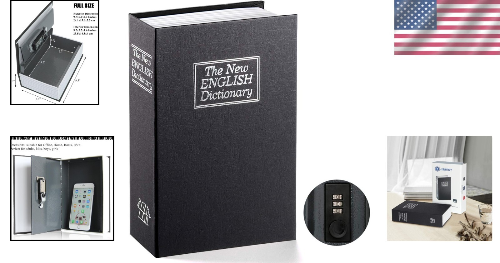 Dictionary Diversion Book Safe with Combination Lock – Secure & Stylish Design