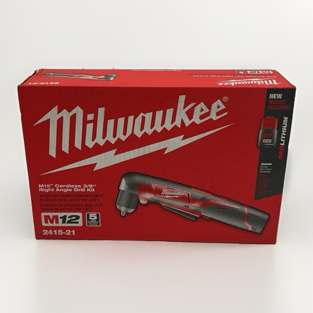 Milwaukee 2415-21 M12 Cordless 3/8" Right Angle Drill Kit w/ Battery & Charger
