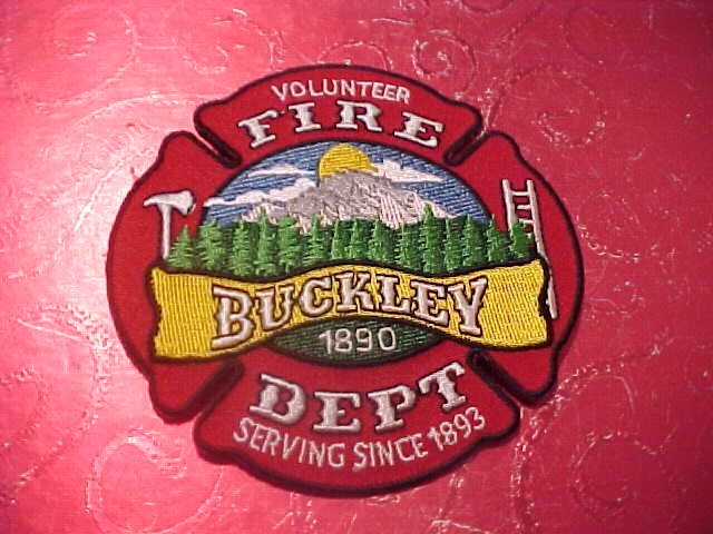 BUCKLEY WASHINGTON FIRE DEPARTMENT PATCH SHOULDER SIZE UNUSED RED