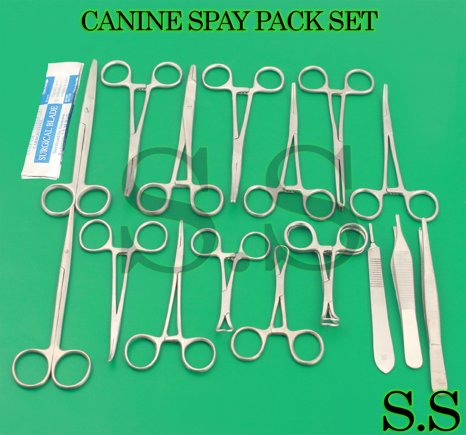 2- CANINE SPAY PACK SET SURGICAL,VETERINARY INSTRUMENTS DS-1059