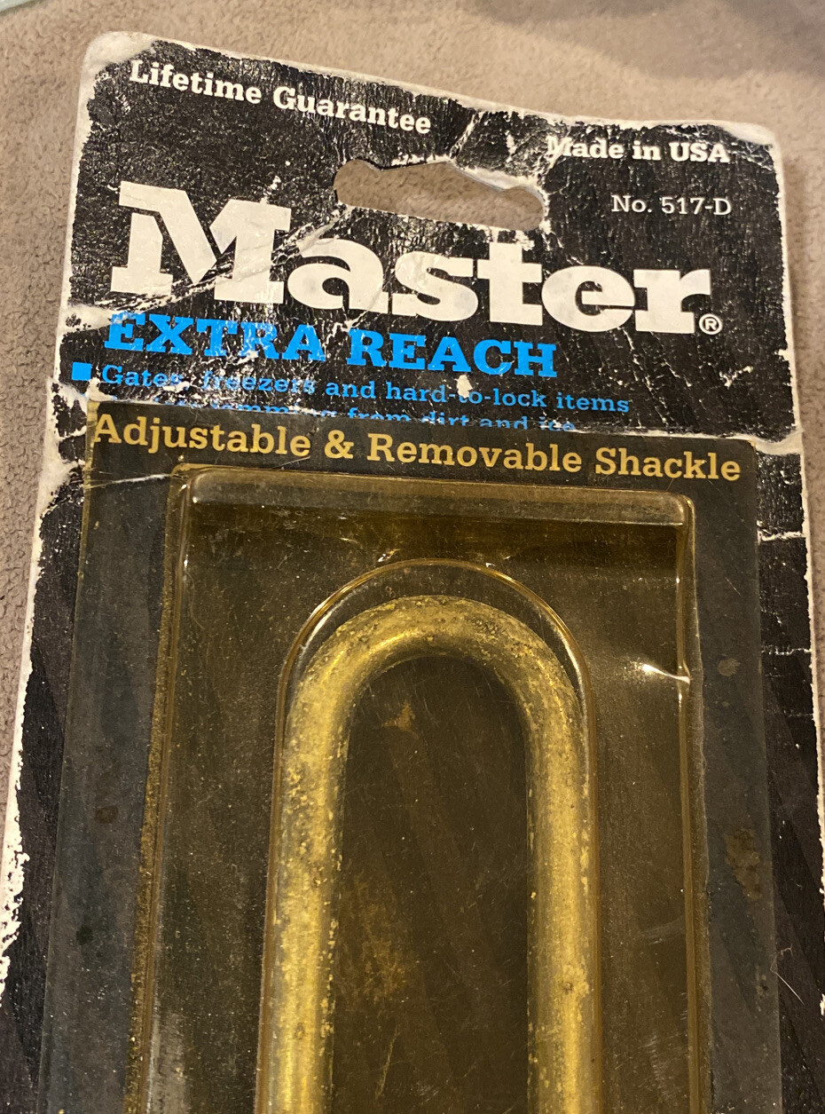 Master Laminated Padlock 517-D XLong Removable & Adjustable Shackle *Made in USA