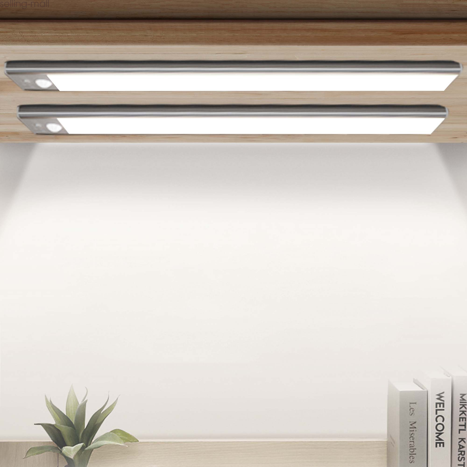 80/104/146 LED Under Cabinet Lighting Motion Sensor Stick-on Night Light Bar
