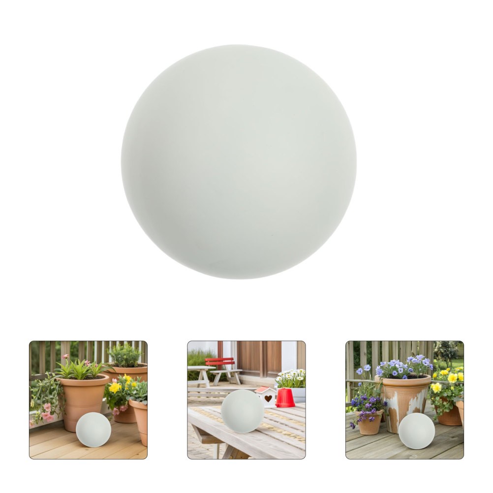 White Stainless Steel Garden Art Sphere Durable Outdoor Patio Decoration