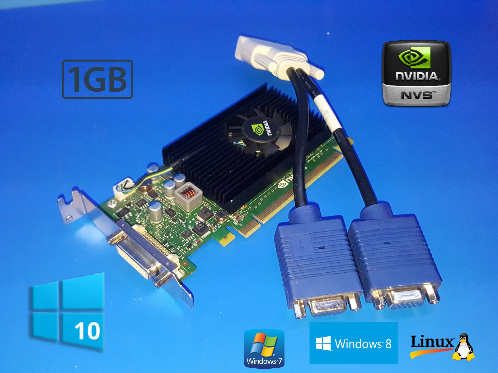 HP Workstations z200 z210 SFF 1GB Half Height Low Profile Dual VGA Video Card
