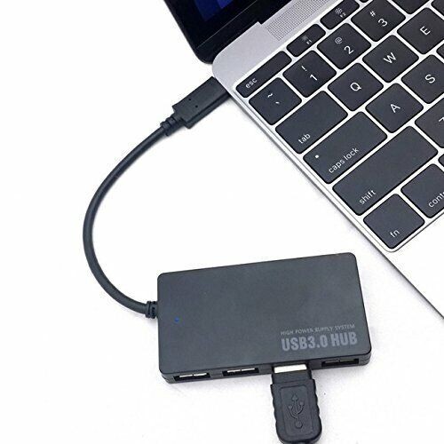 4 Port USB 3.0 Hub Cable Power Adapter Splitter Multiple Extender for Laptop