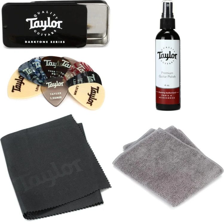 Taylor DarkTone Series Pick Tin and Gloss Finish Cleaner Bundle