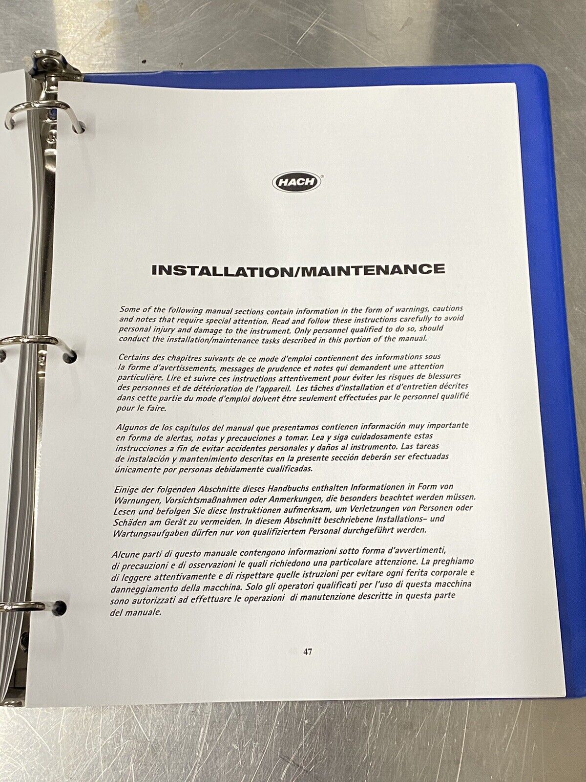 Hach 2100N Lab Turbidimeter - Users Manual / Instructions