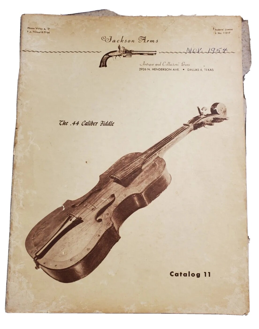 Jackson Arms Catalog #11 1954 .44 Caliber Fiddle Violin Gun