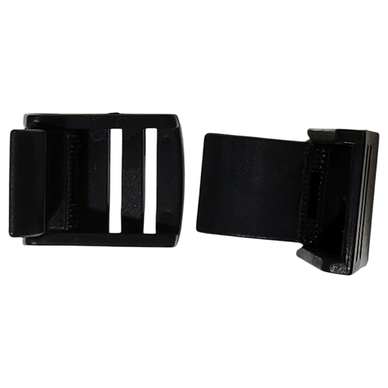8pk Black Plastic Cam Buckles – 1" Webbing Clips, Lightweight Strap Fasteners