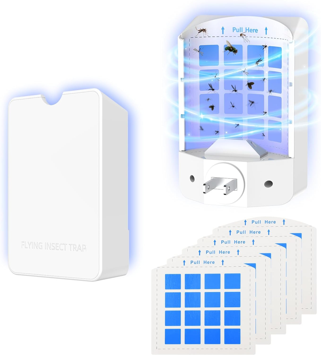 Indoor Fly Trap Plug in, Flying Insect Trap with Blue UV Light, Fruit Fly