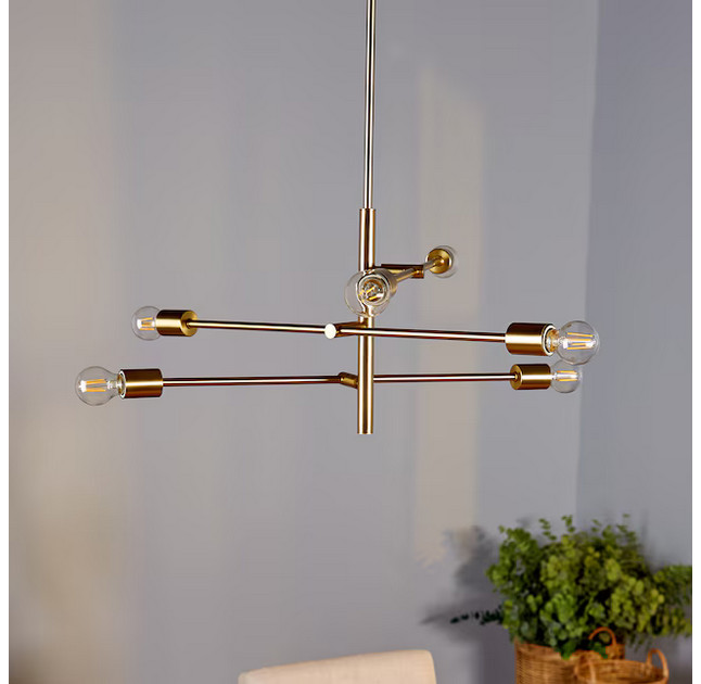 Origin 21 Shaye 6 -Light Brushed Gold Steel Chandelier (Brushed gold)