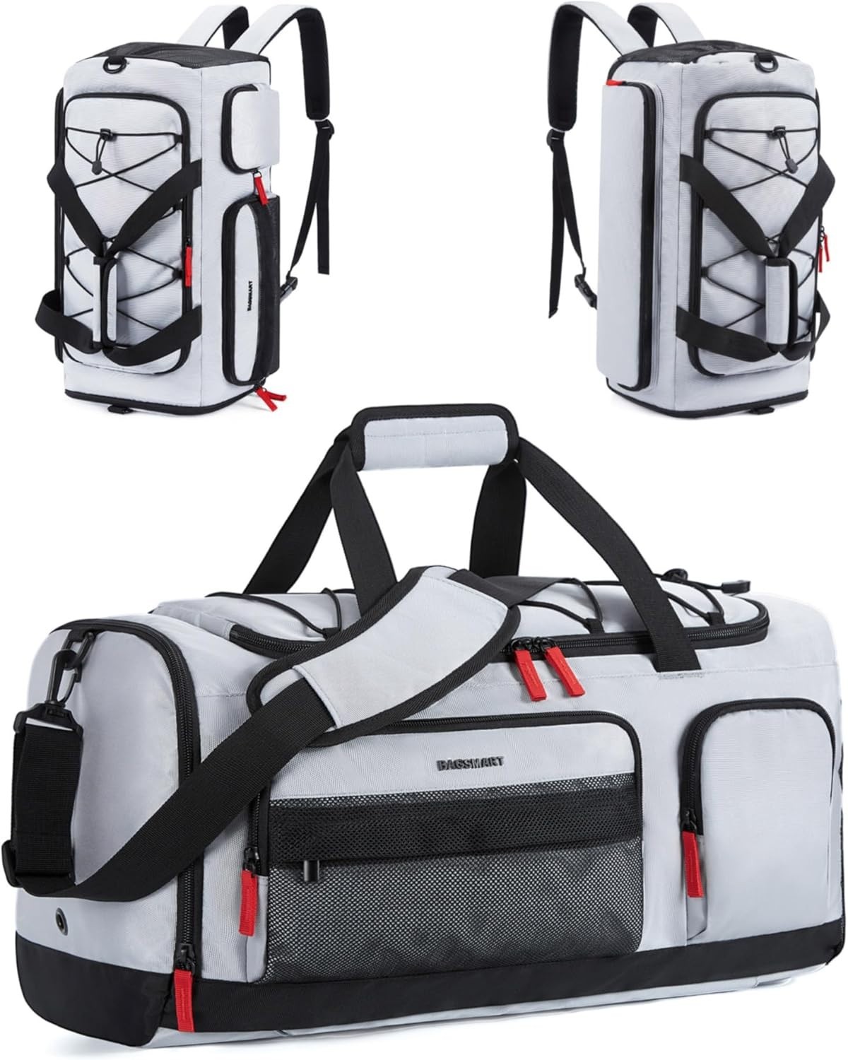 "35L Gym Duffel Bag for Men & Women – Water-Resistant Travel & Workout Bag Grey