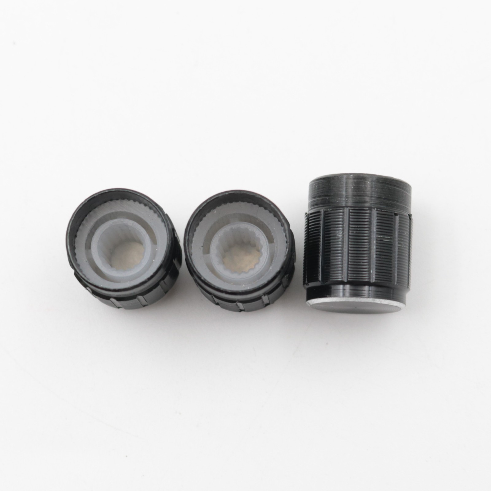 100Pcs Black 15x17mm Aluminum Alloy Potentiometer Control Volume Knobs