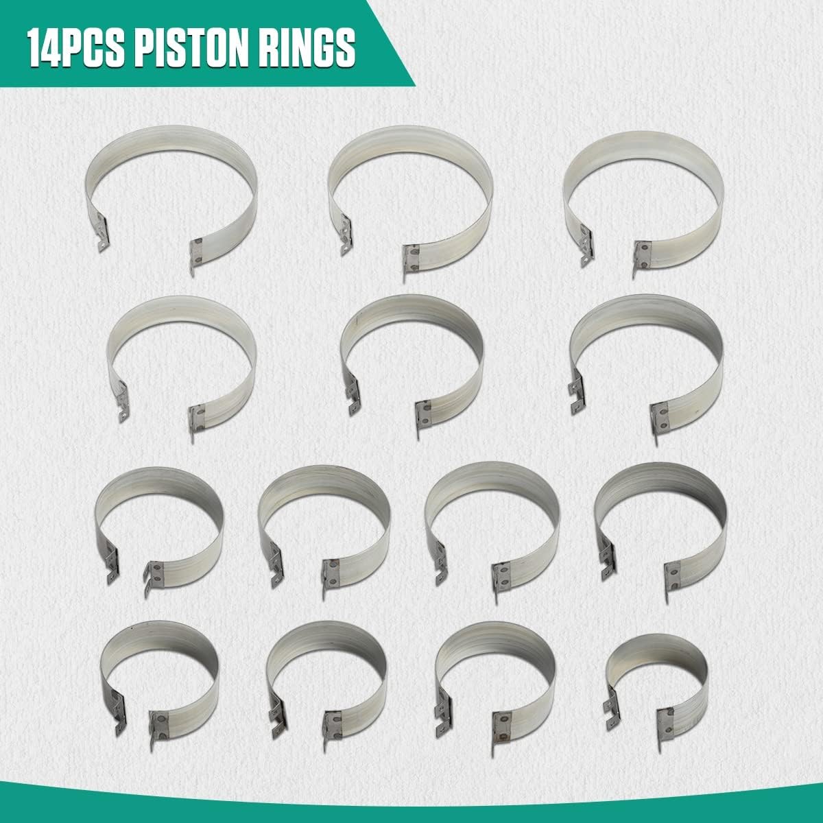Piston Ring Compressor Tool With Pliers And 14 Rings (2.4" - 5.7"),