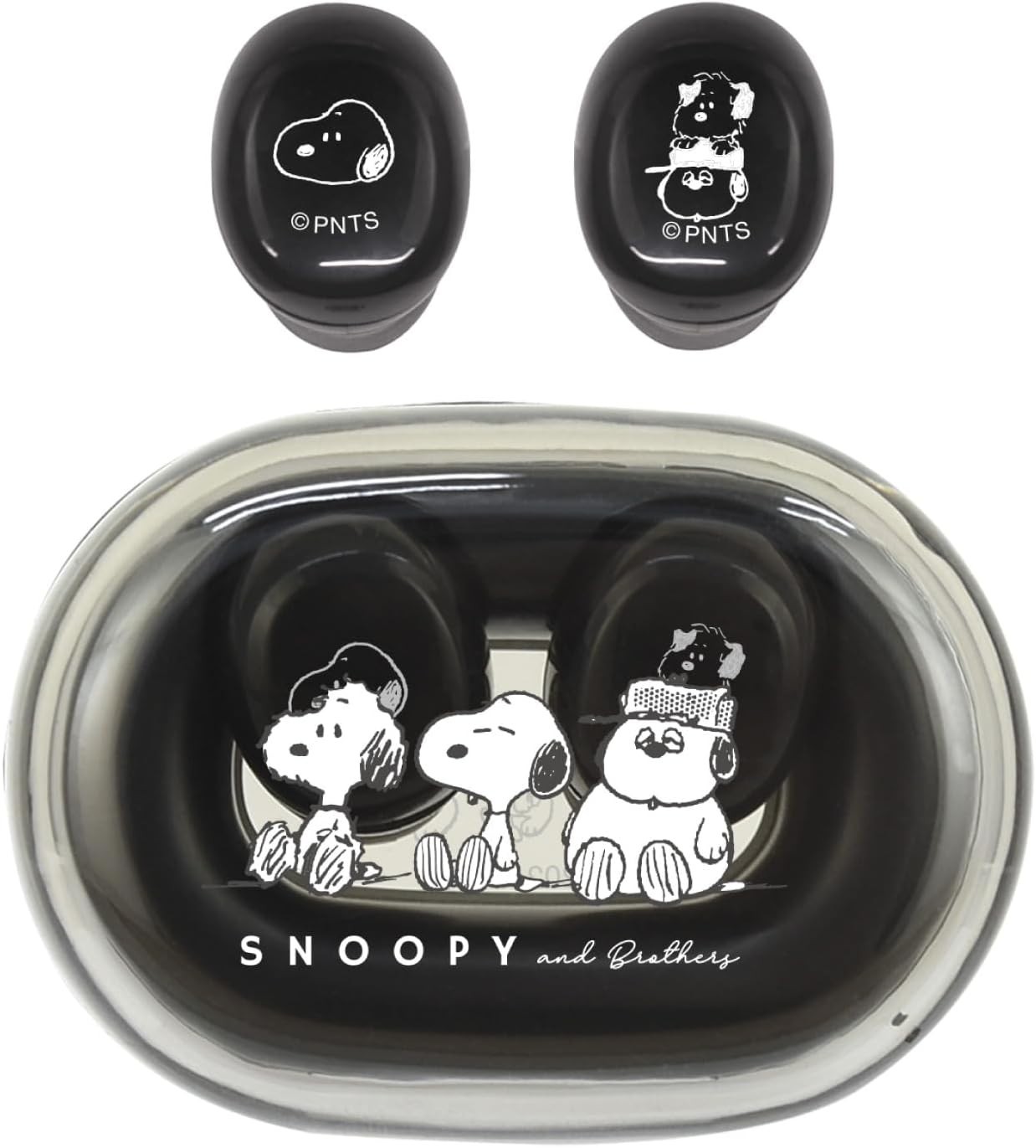 Peanuts Snoopy True Wireless Stereo Earphones, Black, SNGG-78BK.Gourmandise