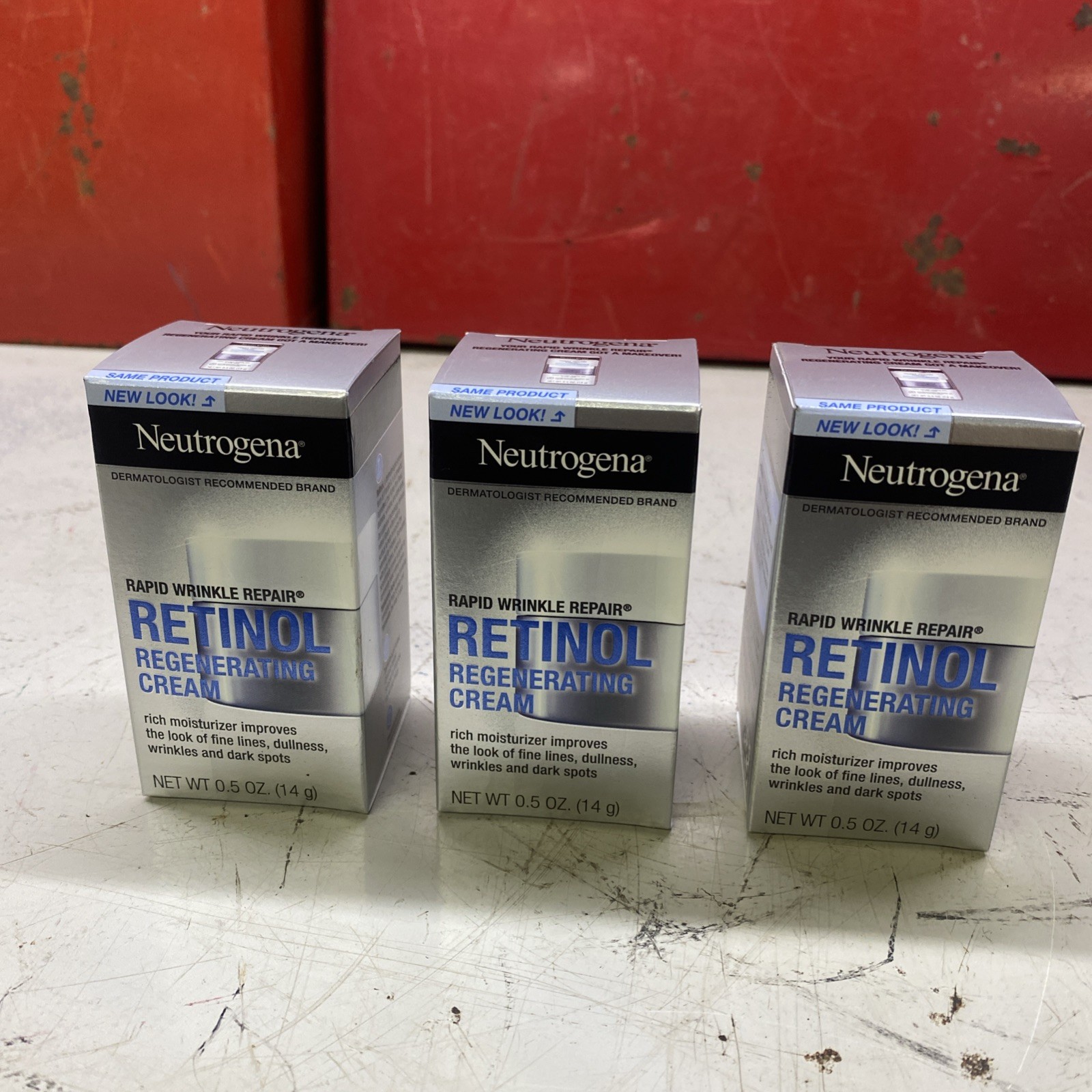 3 x Neutrogena Rapid Wrinkle Repair Retinol Regenerating Cream - 0.5 Oz Hydrates