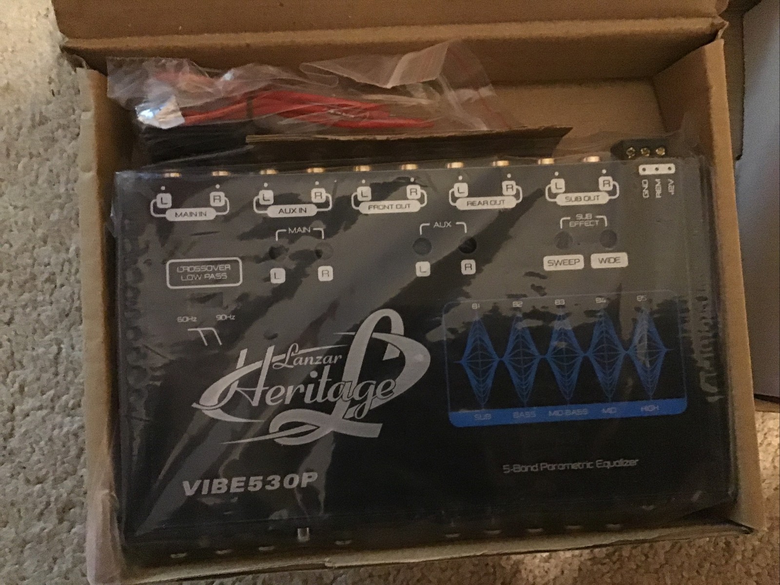 New Lanzar VIBE530P 5 Band Equalizer With Voltage Meter