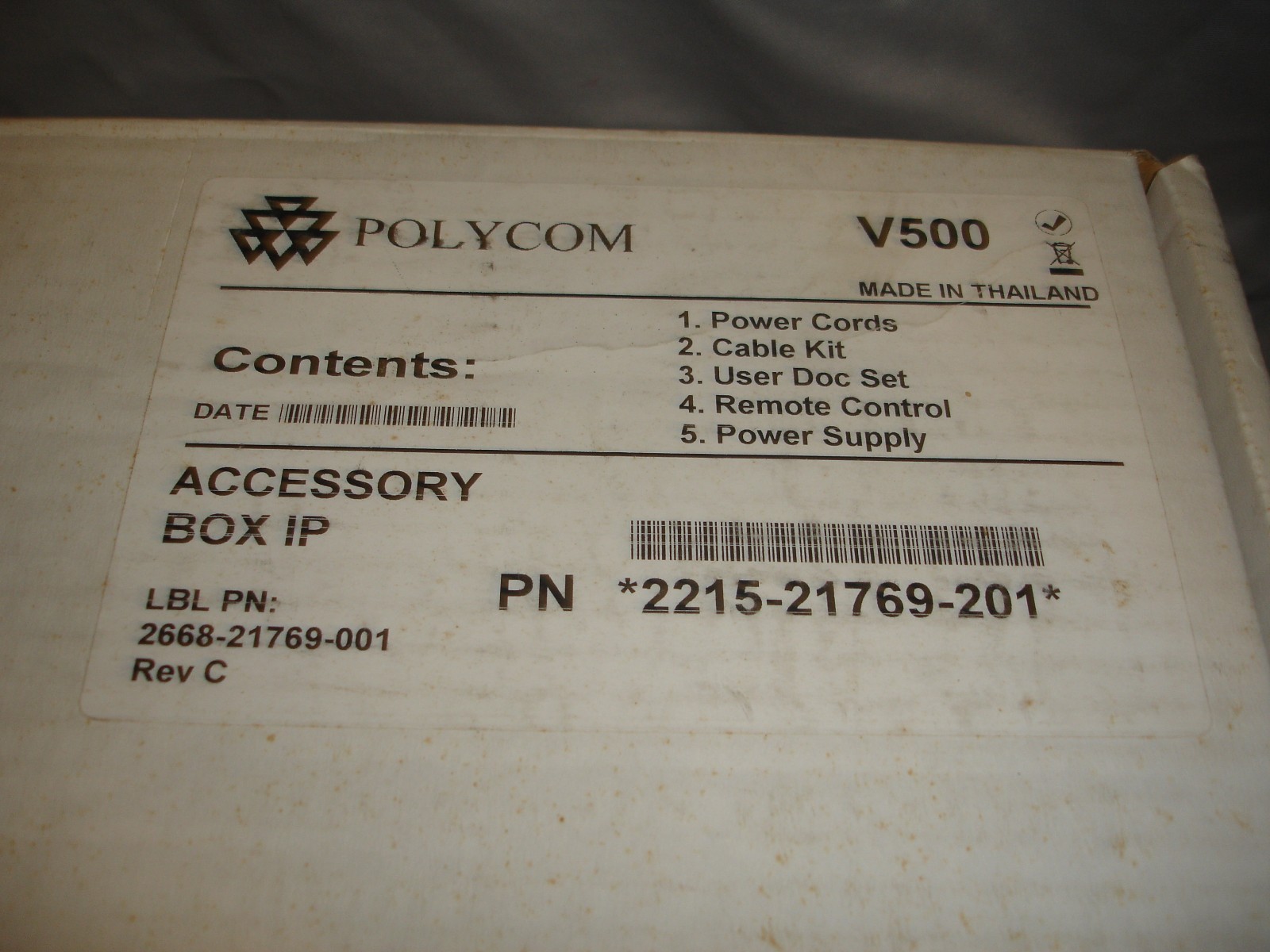 Polycom V500 Video Conferencing System Base Box (Open Box) & Accessories (Mixed)