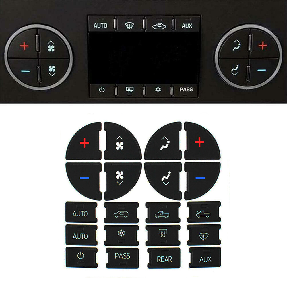 AC Dash Button Repair Kit Climate Dual Control Decal Stickers For GM SUV Trucks