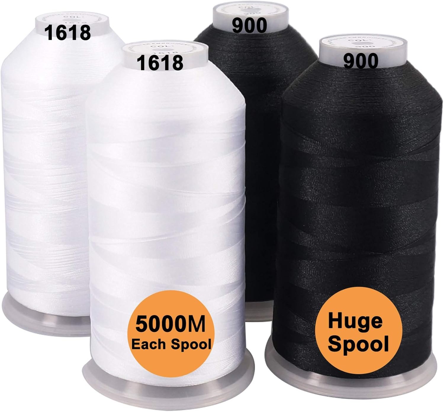 5000M Embroidery Machine Thread Spool Polyester All-Purpose 40 Color Assorted