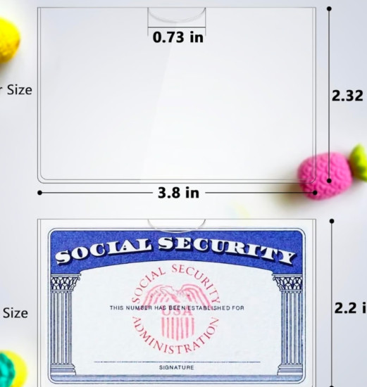 2 Pack Social Security Card Holder Protector Easy Insert Sleeve SSN Safe Storage