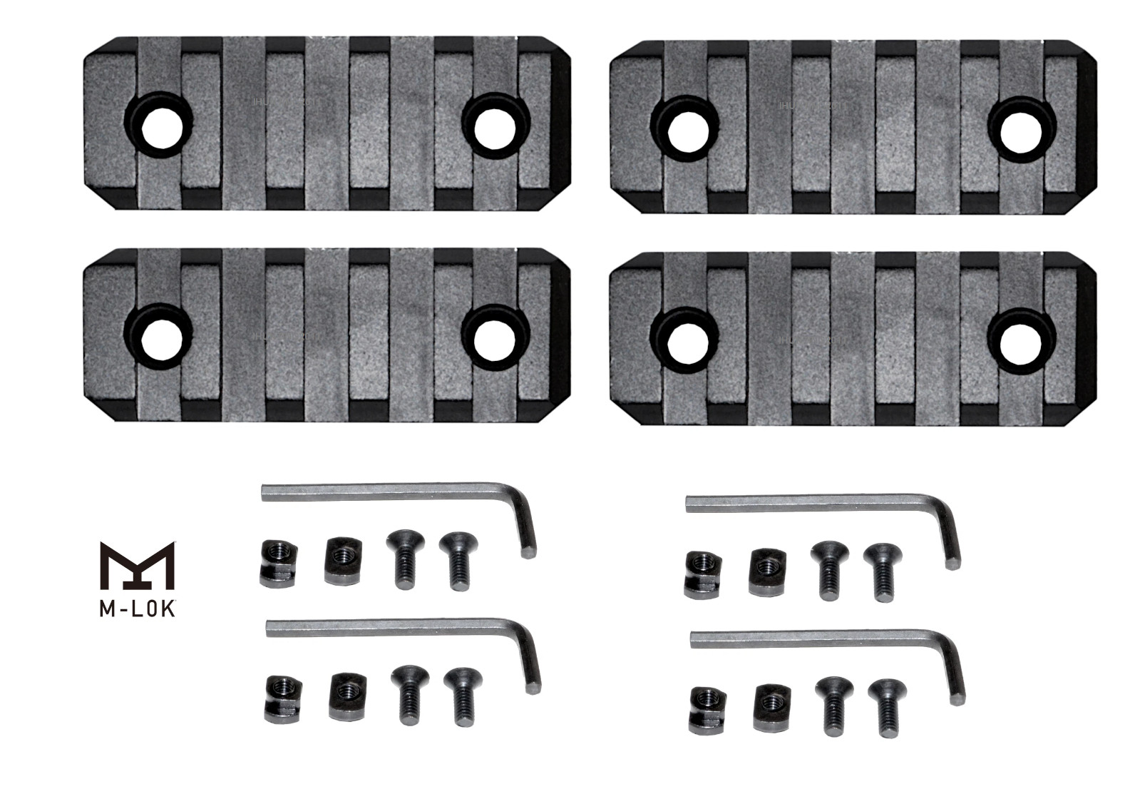 4pc 5 Slots Polymer Single Rail Sections for MLOK Picatinny Weaver Mount Adapter