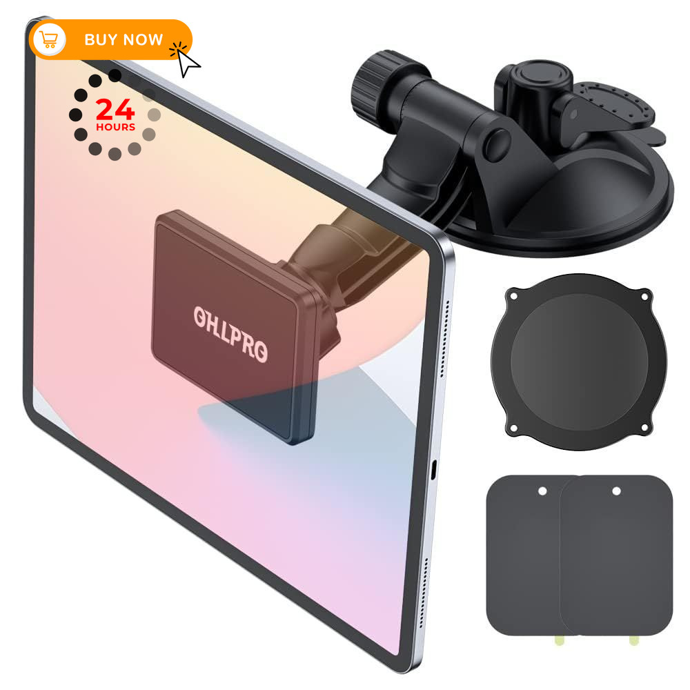 OHLPRO Dashboard Magnetic Tablet Holder for Car, Fit tablets, Black