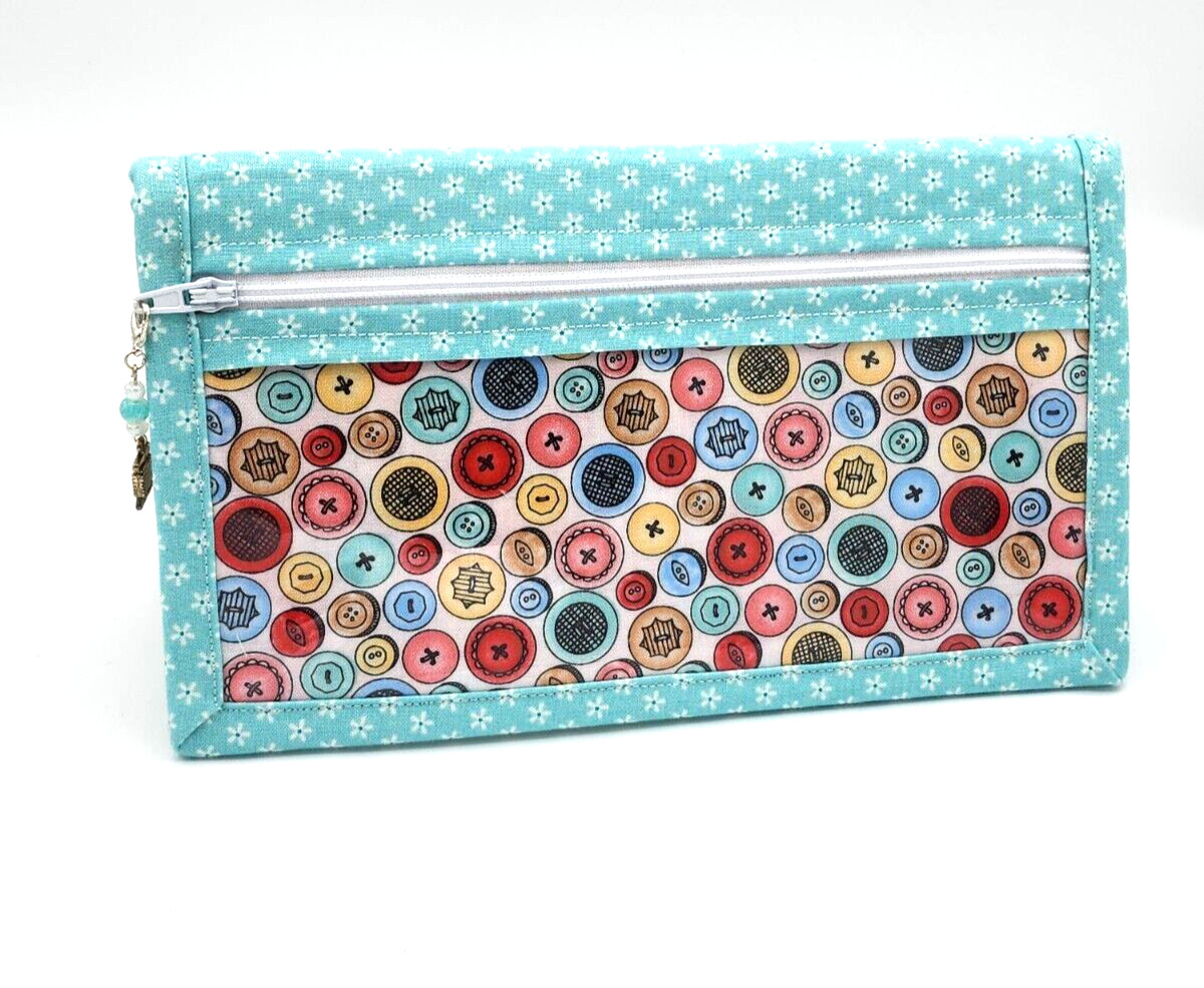 Cross Stitch Project  purse  Clutch  8.5" x 4 3/4" Starlight Stitching Buttons