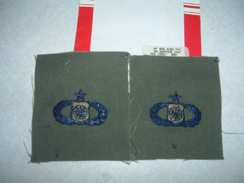 PATCH SET OF 2 AIR FORCE BADGE SENIOR WEAPONS SUBDUED