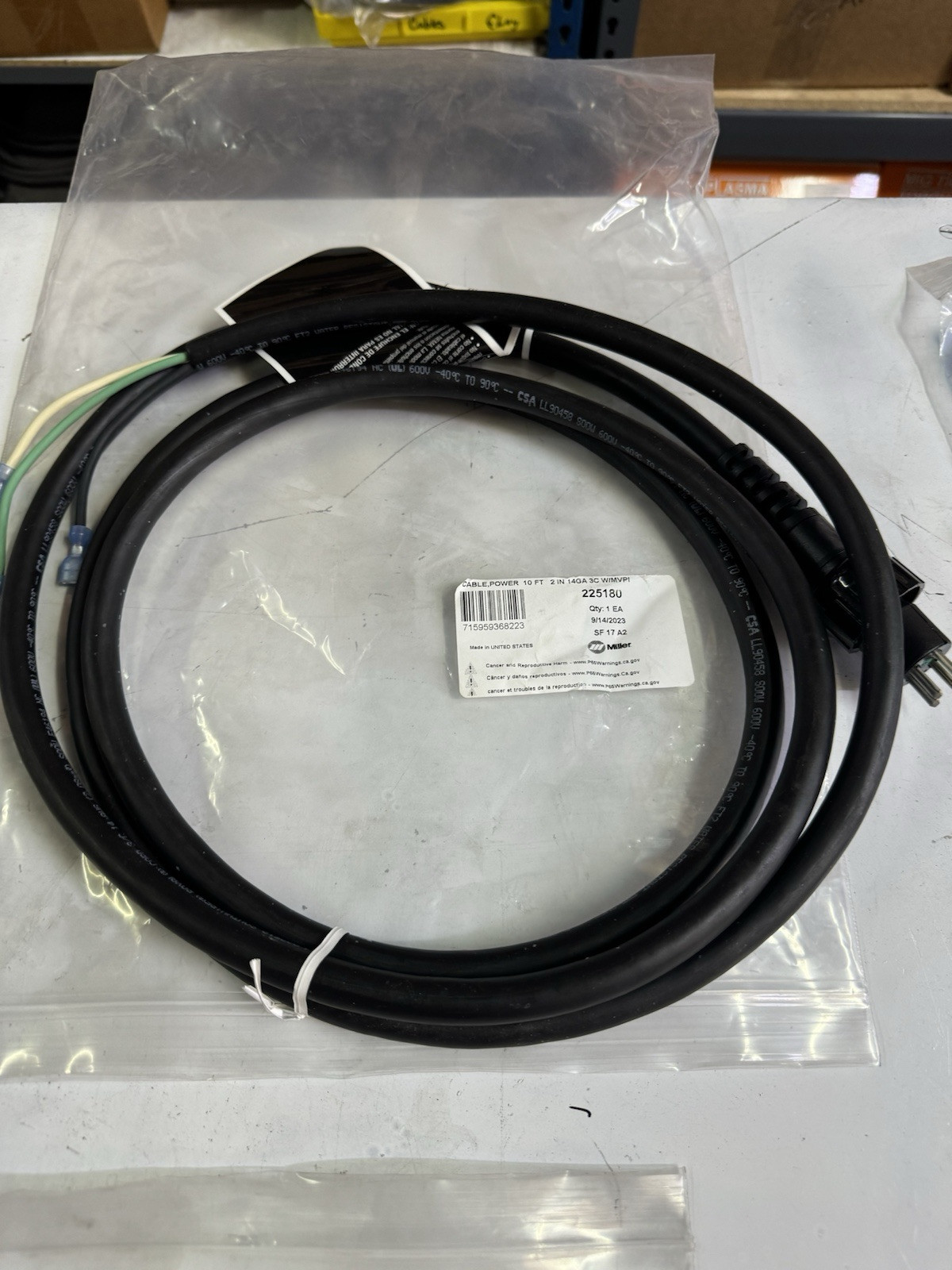 225180 primary cable assembly - NEW OPEN BOX | Miller Welder Part
