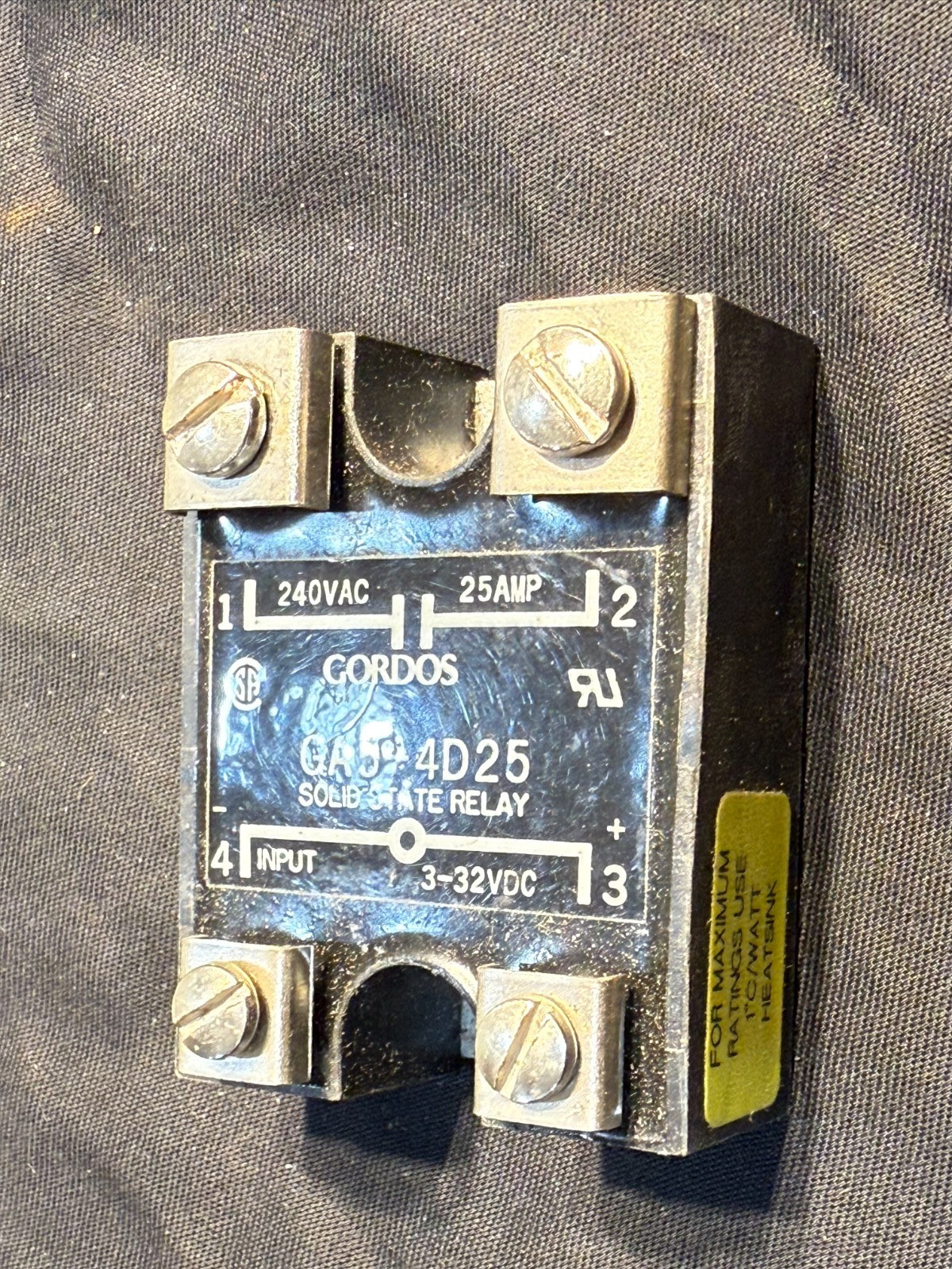 (1) Gordos GA5-4D25 Solid State Relay 25 Amp