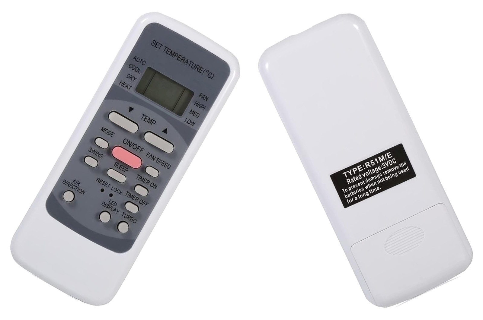 Universal Remote Control Replacement for Midea Air Conditioner black/white