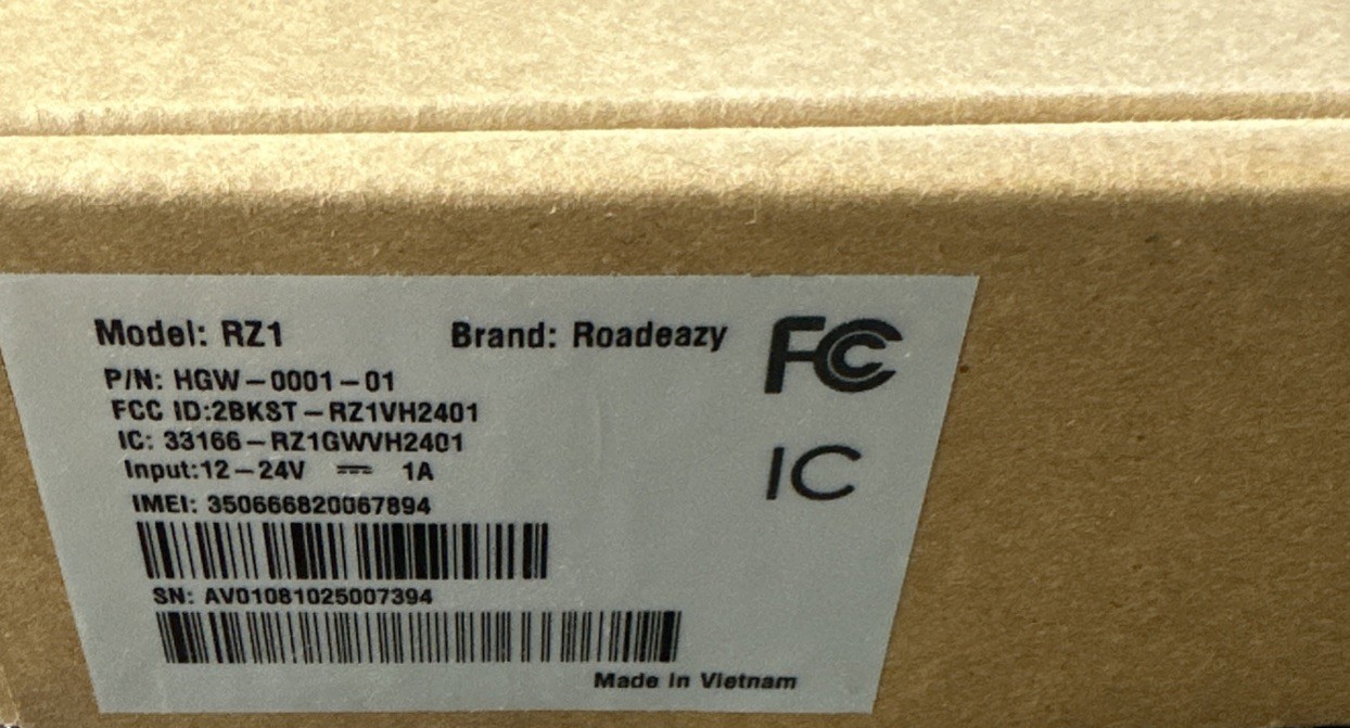 RoadEazy RZ1 Gateway and Dual Lens Dash Camera OBDll HGW-0001-01
